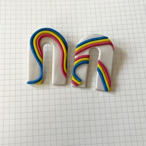 Handmade Rainbow Arches Polymer Clay Earrings |2 for $15|